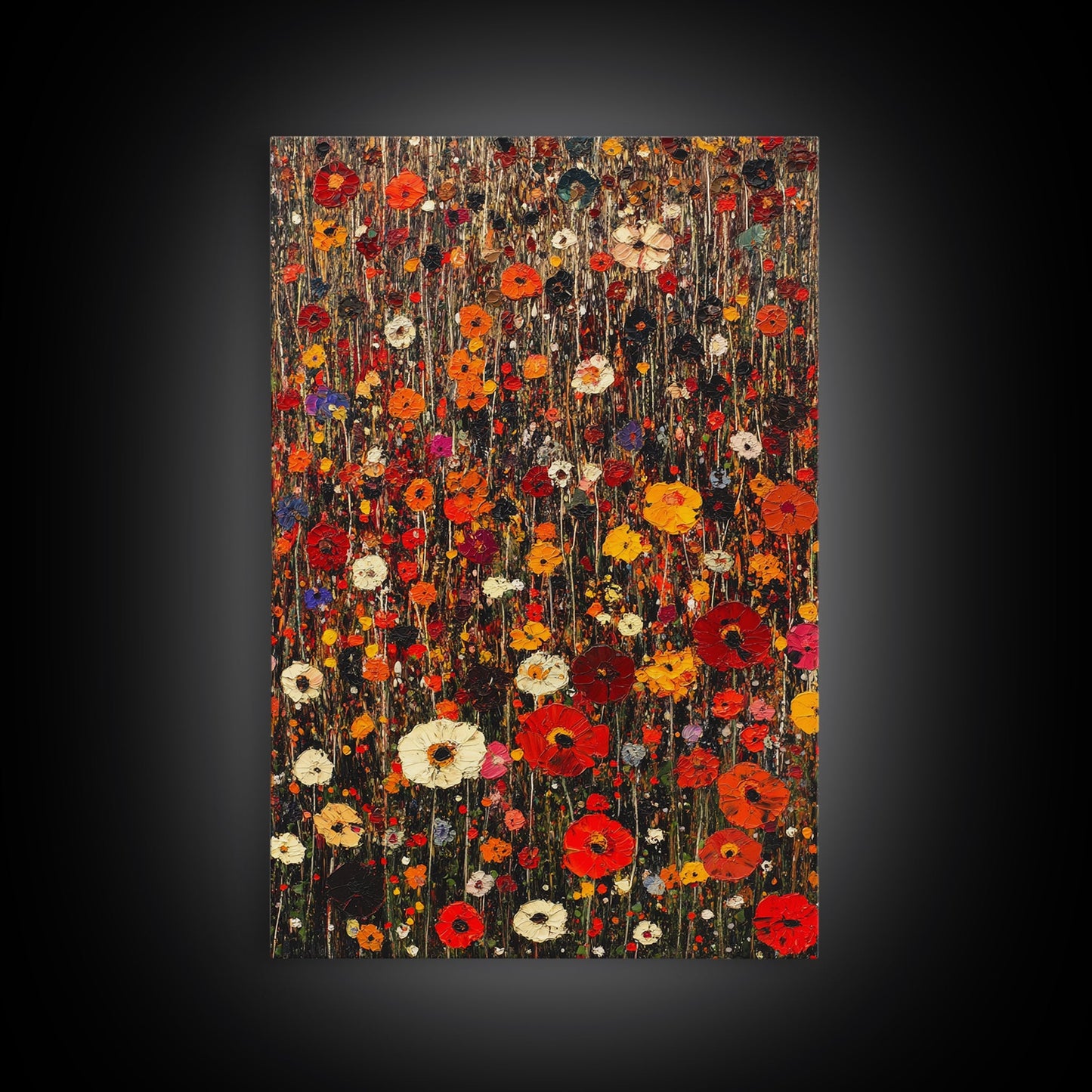 Muted Flower Print, Canvas Print With Wood Frame Boho Home Decor, Flower Art, Kitchen Art Print, Gift For Mom, Living Room Wall Decor