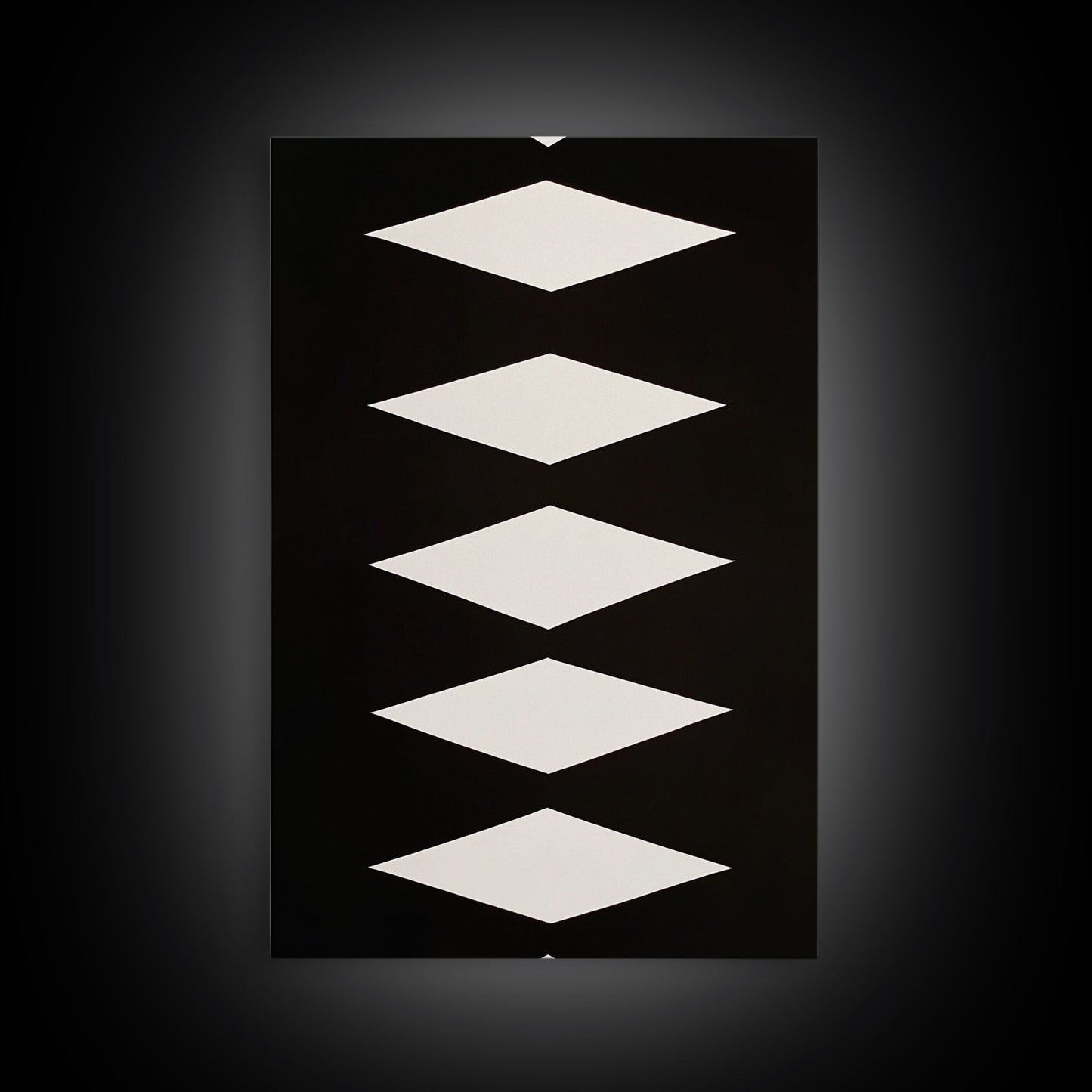 White Diamonds Geometric Aztec Terracota Canvas Print, Modern Farmhouse, Southwestern Art, Arizona Art, Black and White Wall Art