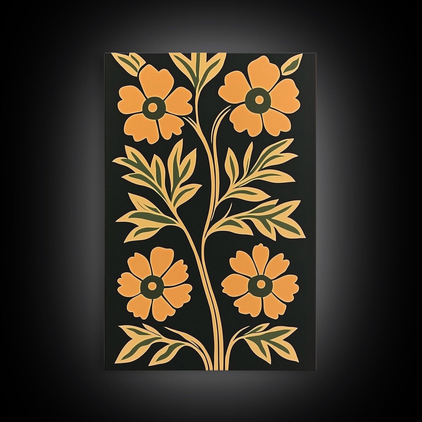 Framed Canvas Print Wall Art Boho Floral Print, Botanical Wall Art, Flower Market Poster, Minimalist Home Decor, Modern Farmhouse Art