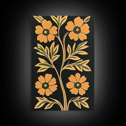 Framed Canvas Print Wall Art Boho Floral Print, Botanical Wall Art, Flower Market Poster, Minimalist Home Decor, Modern Farmhouse Art