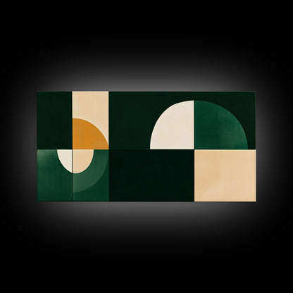 Horizontal Mid Century Modern Wall Art Framed Canvas Print, Oversized Extra Large Over Sofa living Room Wall Decor, Wall Hanging Canvas