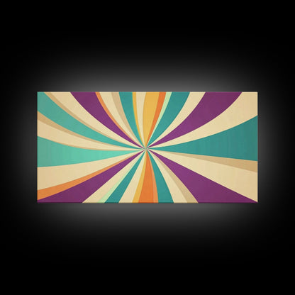 Mid Cenutry Modern Canvas Print Colorful Wall Art Retro 1950s Style Home Decor Above Sofa Living Room Wall Art