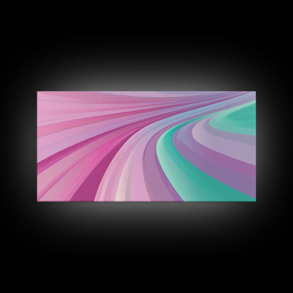 Mid-Century Modern Pastel Colors Wall Art, Turquoise and Purple