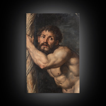 Satyr Painting Print, Framed Canvas Print, Satyr Painting Original, Satyr Artwork, Folk Art, Spooky Decor