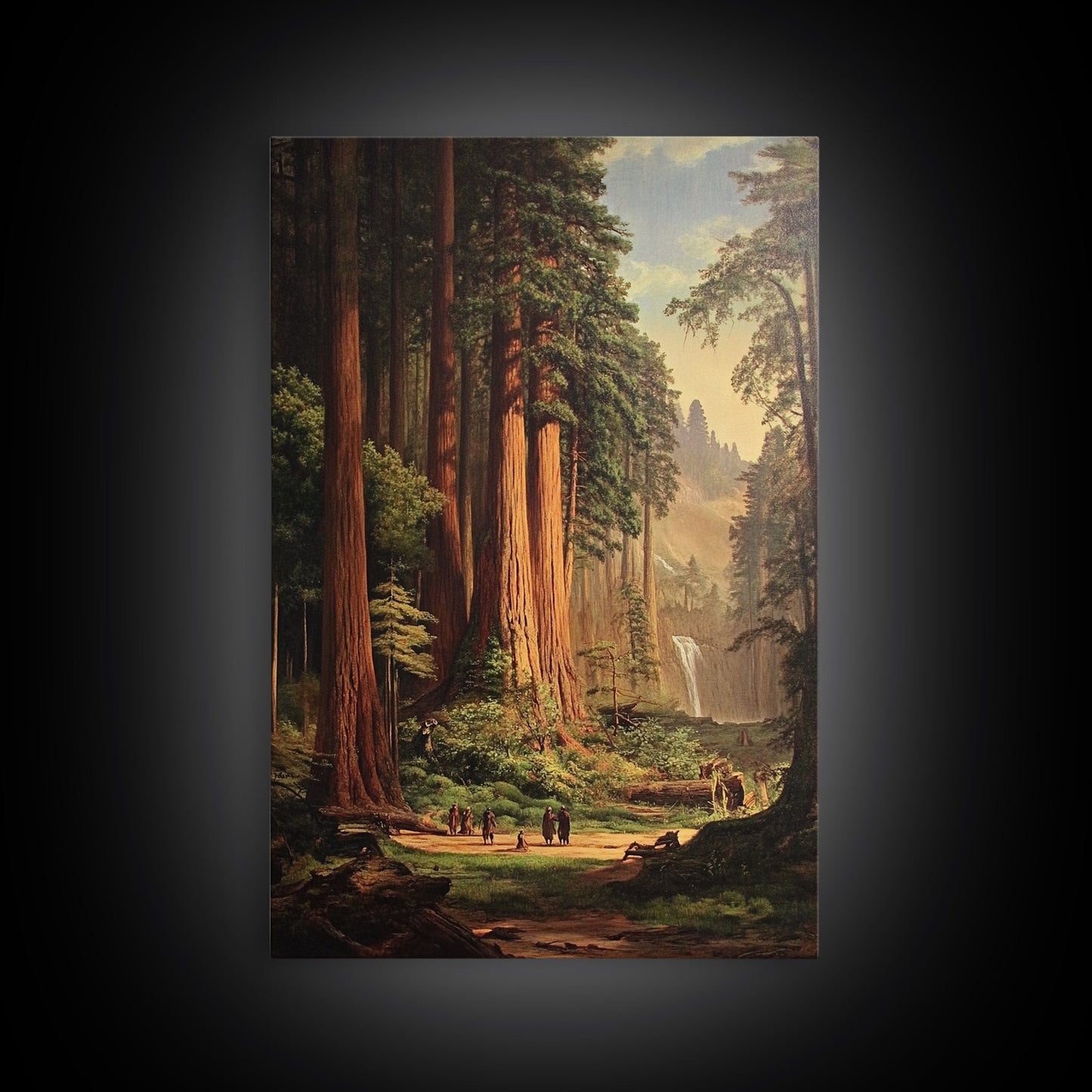 Ancient California Redwoods Framed Canvas Print, Fantasy Painting, Fantasy Wall Art, Beautiful California Wall Art