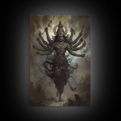 Radha Krishna Wall Art, Framed Canvas Print, Indian Inspired Wall Art, Krishna Painting, Hindu Art, Hinduism Decor