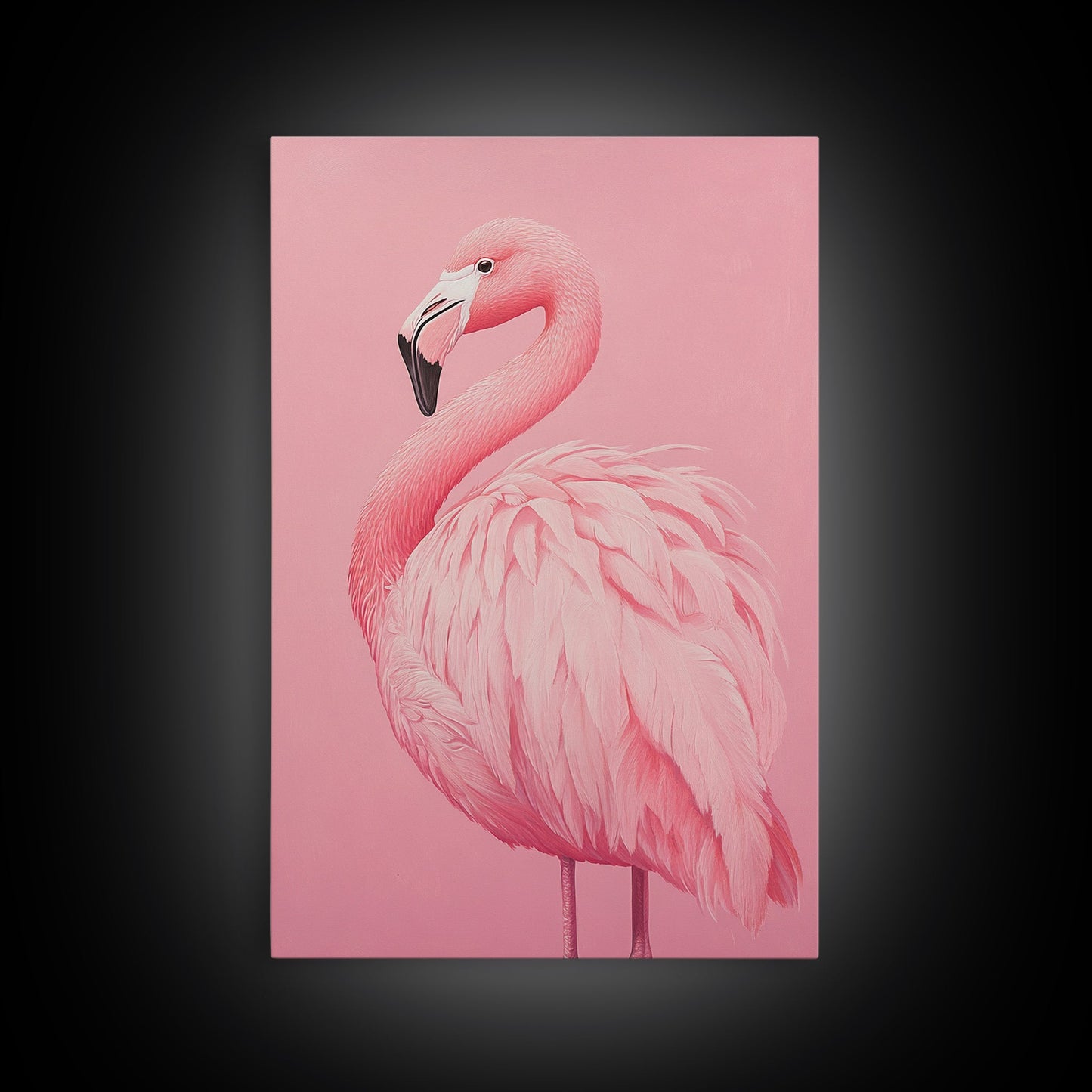 Pink Flamingo Painting Canvas Print, Flamingo Wall Art, Animals home Decor, Preppy Decor, Preppy Dorm Room Art, Preppy Decor, Girl Gift