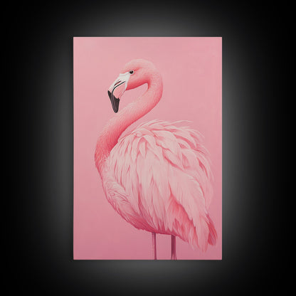 Pink Flamingo Painting Canvas Print, Flamingo Wall Art, Animals home Decor, Preppy Decor, Preppy Dorm Room Art, Preppy Decor, Girl Gift