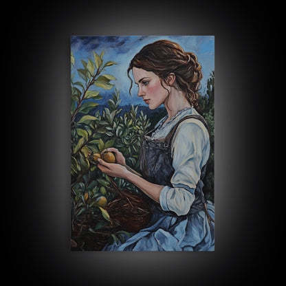 Woman In Garden Painting Print, Victorian Woman Portrait Painting Print, Lady In The Garden, Traditional Wall Art