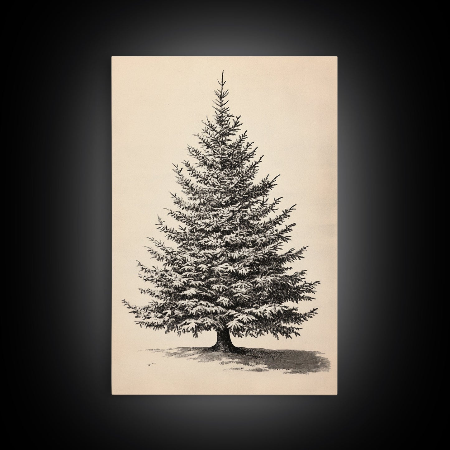 Sketch of a Christmas Tree Canvas Print - Framed Canvas - Minimalist Christmas Art - Boho Christmas Art - Rustic Christmas Art