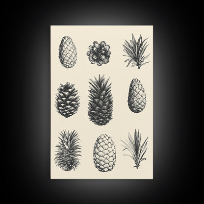 Christmas Pine Cones Canvas Print - Framed Canvas - Minimalist Christmas Art - Boho Christmas Art - Rustic Christmas Art - Pinecone Painting