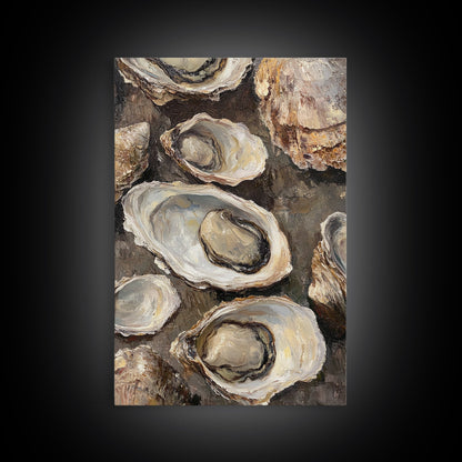Oyster Painting Print, Oyster Shell Painting, Oyster Art, Kitchen Food Wall Art, Kitsch Kitcen Decor, Eclectic Home Decor, Kitchen decoration