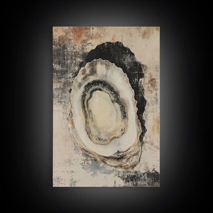 Oyster Painting Print Coastal Watercolor Wall Art Sea Shell Print Minimalist Poster Oyster Shell Painting Oyster Shell Art