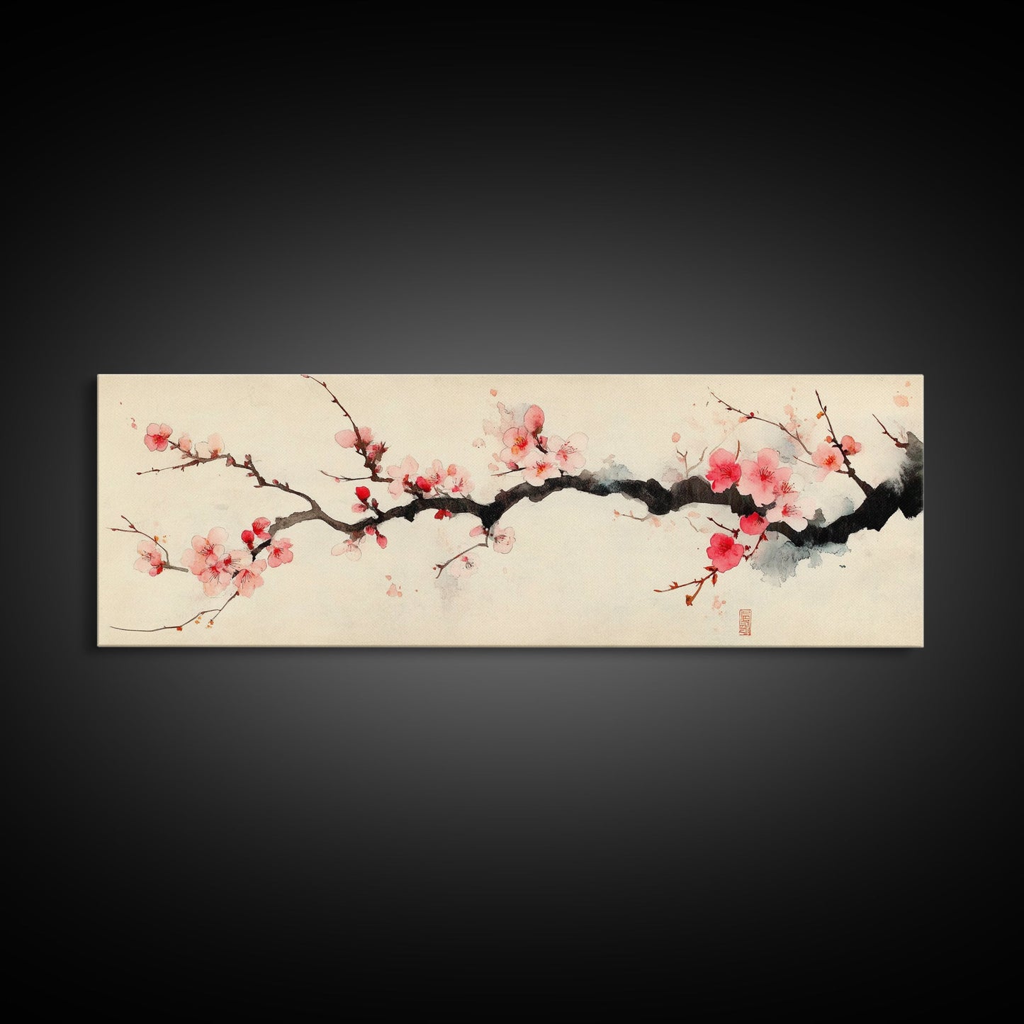 Japanese Wall Decor Landscape Print - Cherry Blossoms Painting - Japanese Minimalism Wall Art - Floral Home Decor - Flower Painting