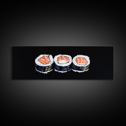 Abstract Sushi Painting Print, Food Art, Framed Canvas Print, Kitchen Decor, Minimalist Kitchen Wall Art, Kitchen Painting, Wall Art For Kitchen