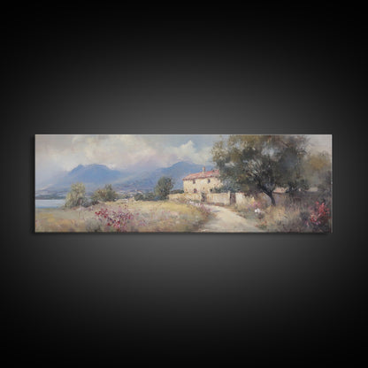 Italy Wall Art Canvas Print, Italy Painting, Italian Vila, Italy Landscape Wall Art, Italy Print, Italy Art, Italy Gifts, Vintage Italy Wall Art