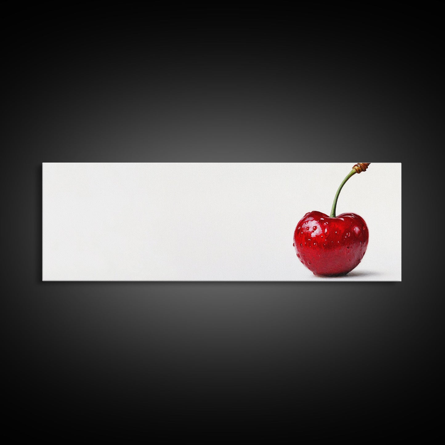 Cherry Painting Print, Panoramic Decor, Cherry Wall Art, Original Cherry Painting Wall Art For Kitchen, Extra Wide Horizontal Art, Cherry Decor