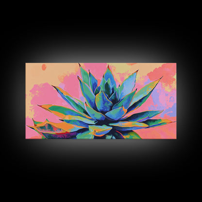 Blue Agave Wall Art Framed Canvas Print | Mexicano Art | Pueblo Style Southwestern Art | Arizona Art | Mexicano Wall Art | Agave Painting
