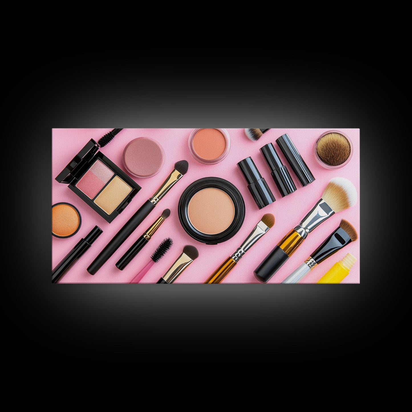 Makeup Spread Wall Art, Make Up Canvas Print, Preppy Dorm Room Wall Art, Girl's Dorm Room Wall Art, Makeup Painting