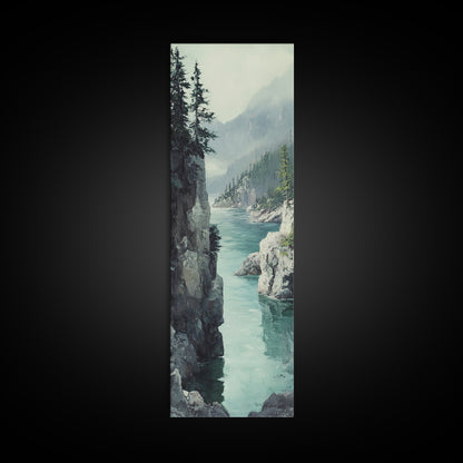 Framed Canvas Print Coastal Landscape Art Nautical Decor Tall Narrow Art Beach House Wall Art Perfect Above Couch Nautical Wall Art