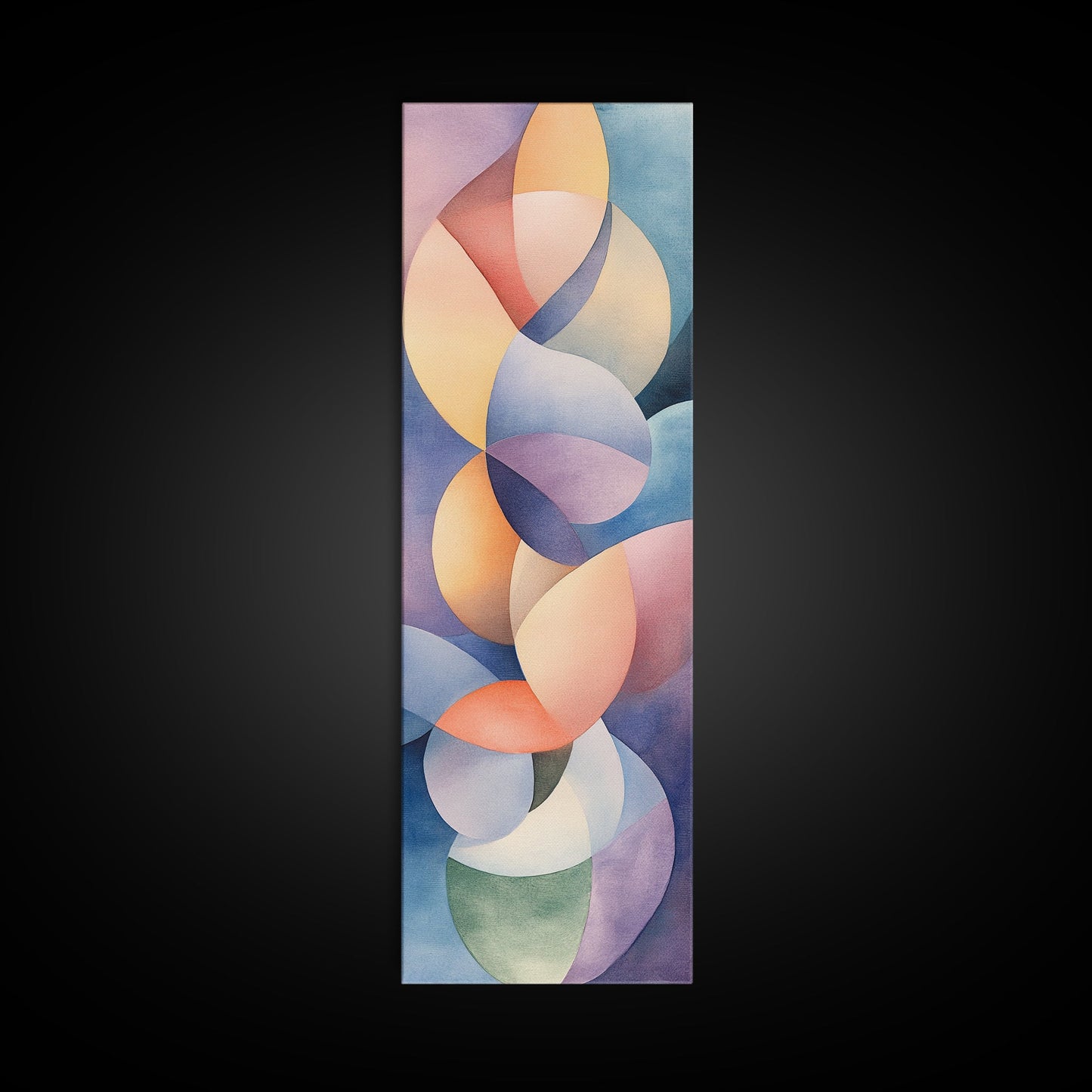 Bright Abstract Swirls Framed Canvas Print Colorful Geometric Wall Art Minimalist Boho Art Vertical Home Accent Gift Idea