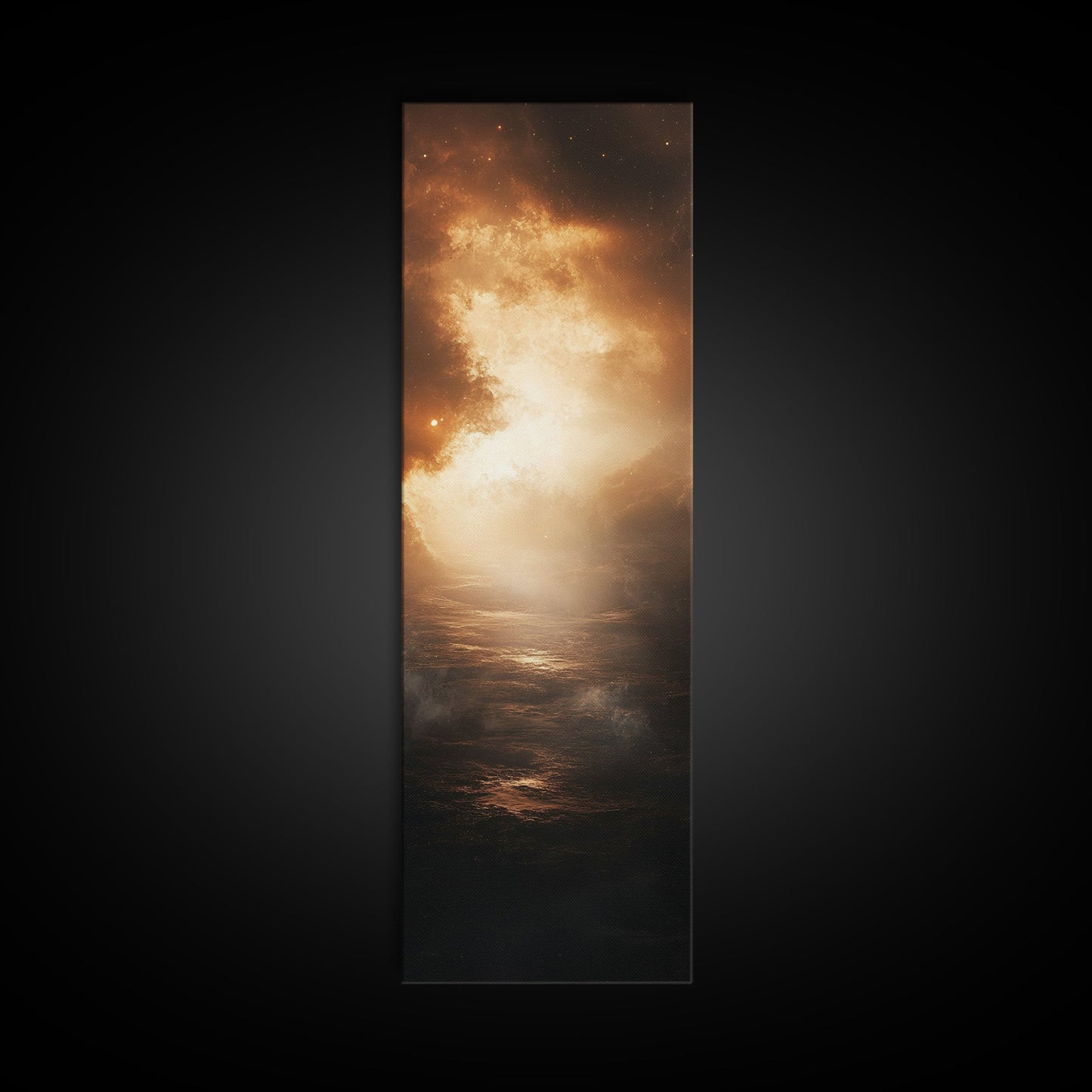 Golden Hour Ocean Sunset Moody Wall Art Framed Canvas Print Nautical Painting Living Room Coastal Wall Art Decor