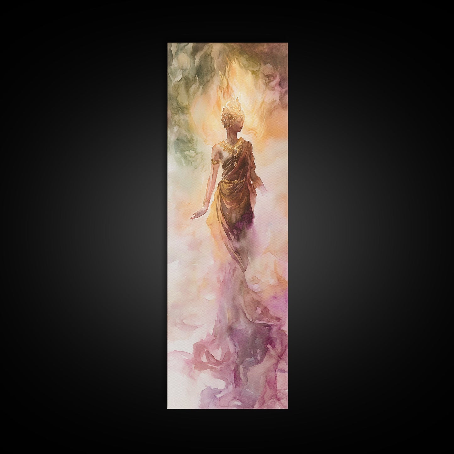 Ethereal Woman Canvas Print With Goddess Art, Light Pink Wall Art, Minimalist Art Perfect For Yoga Studio Or Feminine Spaces
