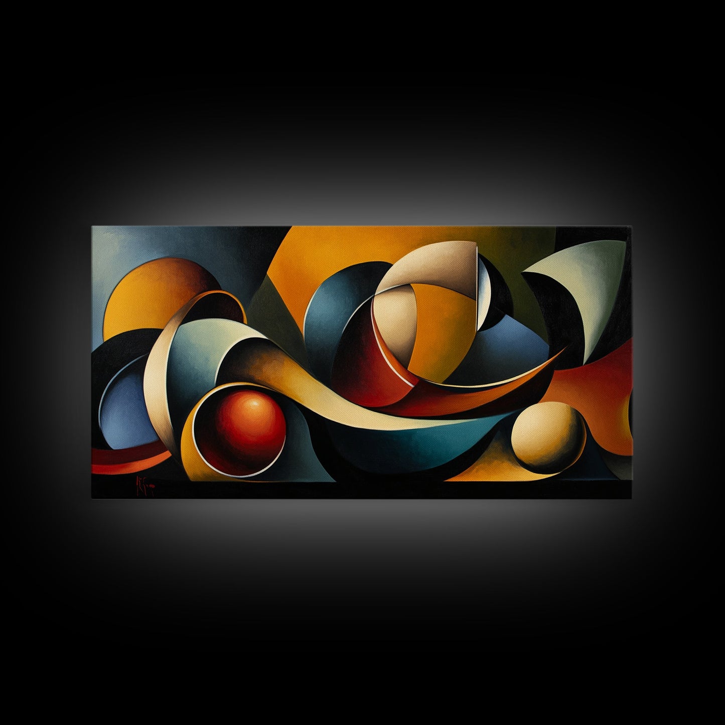 Dynamic Wave Art Canvas Print Coastal Abstract Ocean-Inspired Nautical Wall Art Horizontal Decor Above Couch Living Room Coastal Decor