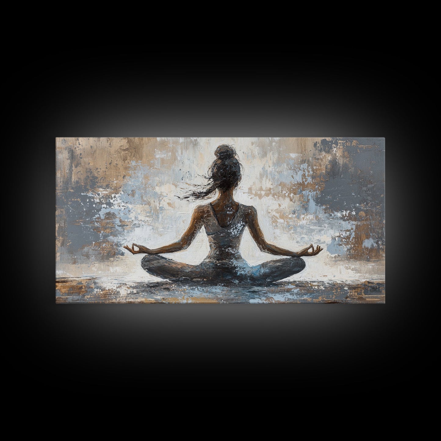 Yoga Pose Canvas Print Zen Abstract Meditation Wall Art Neutral Living Room Modern Therapy Art Gift Idea Unique Minimalist Decor