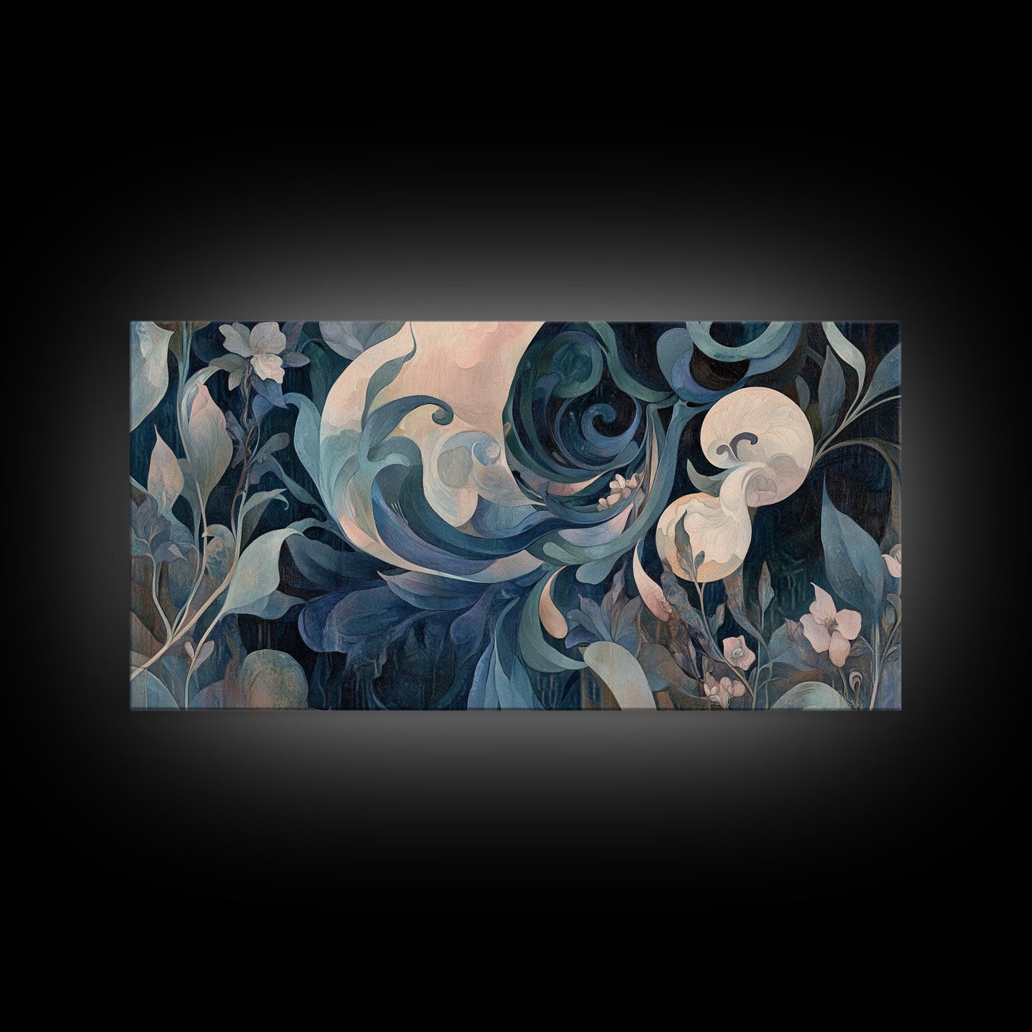 Floral Art Nouveau Canvas Print with Botanical Prints and Minimalist Art Stunning Sage Green Wall Art for Elegant Decor Spaces