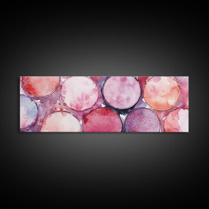 Glitter Eyeshadow Art Canvas Print Makeup Lover Decor Light Pink Abstract Wall Art Bedroom Aesthetic Makeup Room Glamorous Artwork