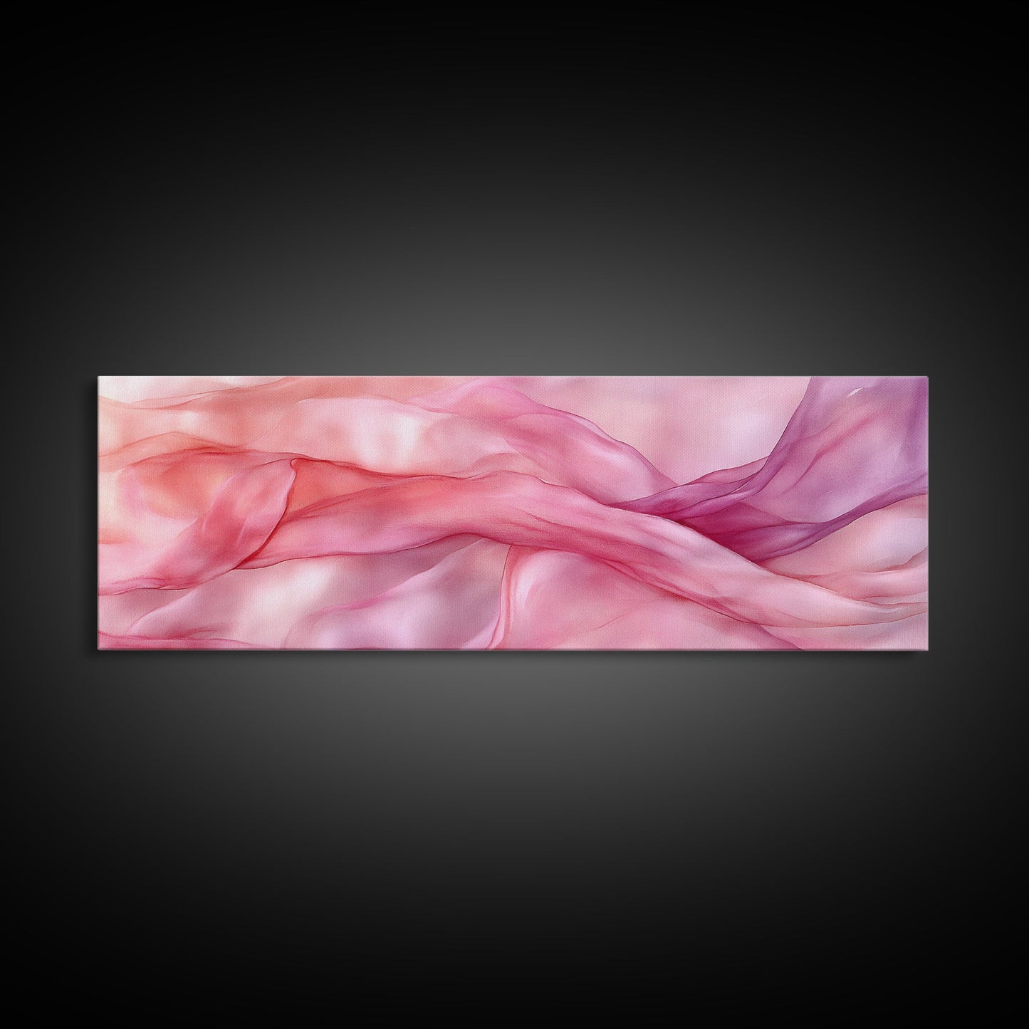 Light Pink Abstract Canvas Print Living Room Wall Art Horizontal Pink Wall Art Feminine Wabi Sabi Art Minimalist Extra Wide Art