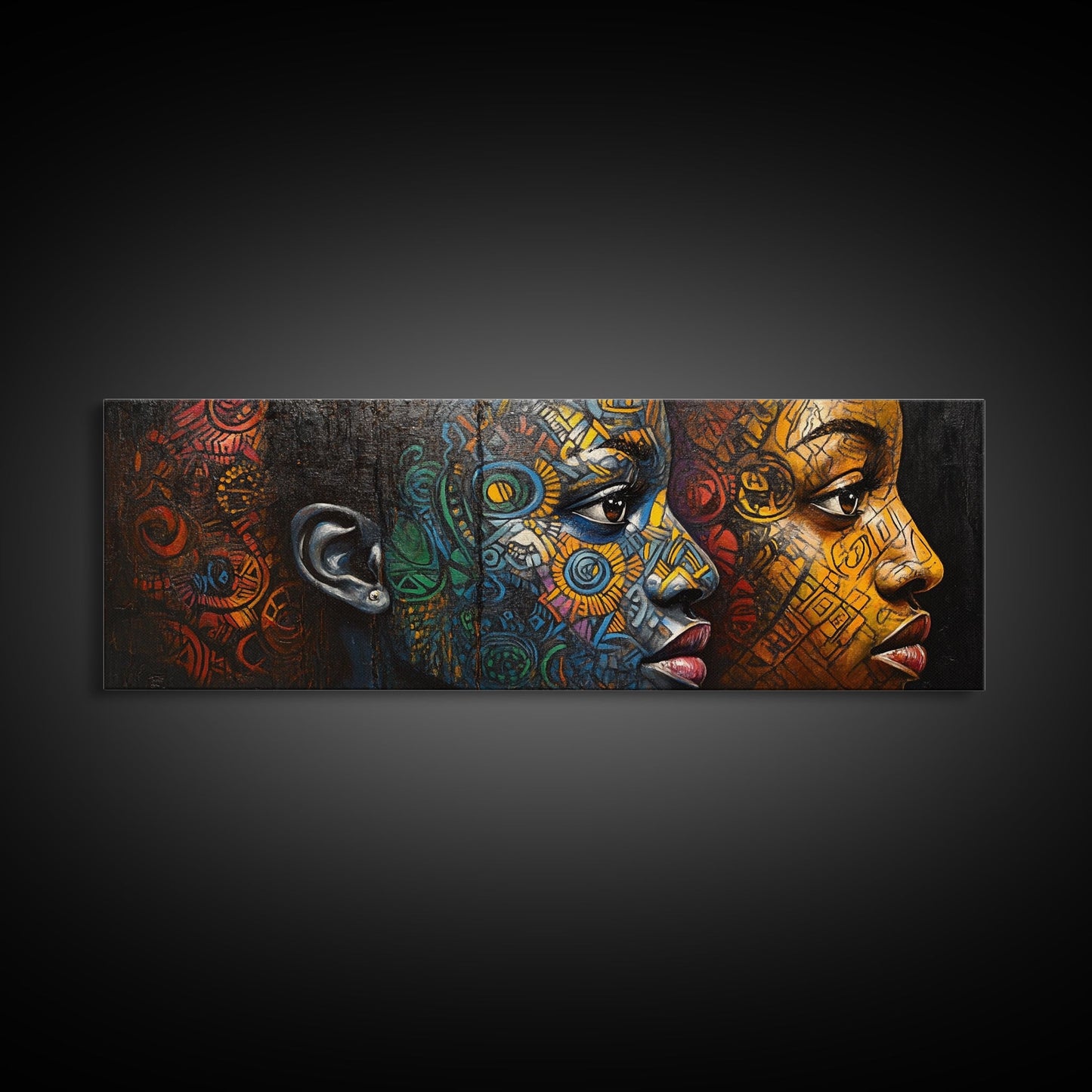 Vibrant African Art Tribal Art Décor Golden Tones Minimalist Decor Rustic Wall Art Original Painting Unique Gift Idea