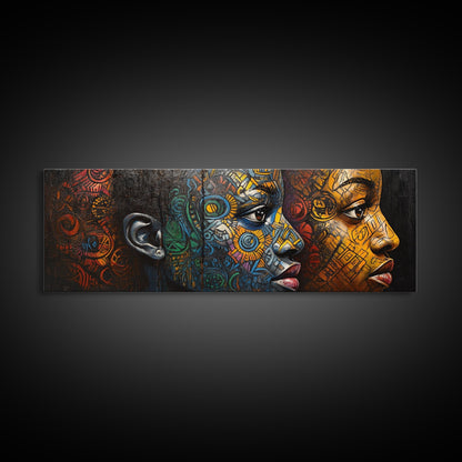 Vibrant African Art Tribal Art Décor Golden Tones Minimalist Decor Rustic Wall Art Original Painting Unique Gift Idea