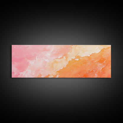 Textured Abstract Pink Canvas Print - Soft Peach and Coral Wall Art, Minimalist Fall Decor, Vibrant Pastel Bedroom Accent, Gift Idea