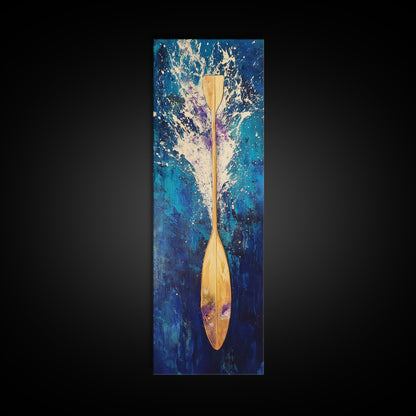 Moody Seascape, horizon painting gray white, smoky mountain art, framed canvas print, extra wide art, landscape painting