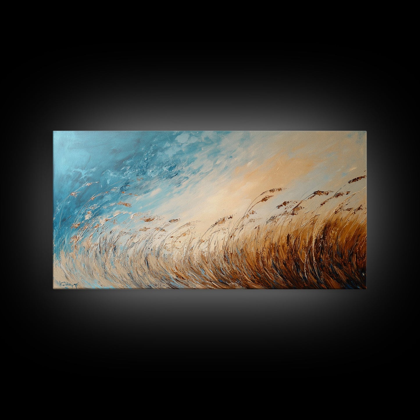 Coastal Wind, Beach Grass Painting, Coastal Cowgirl Wall Art, Nautical Decor, Wabi Sabi Art, Minimalist Art, Canvas Print, Extra Wide Art