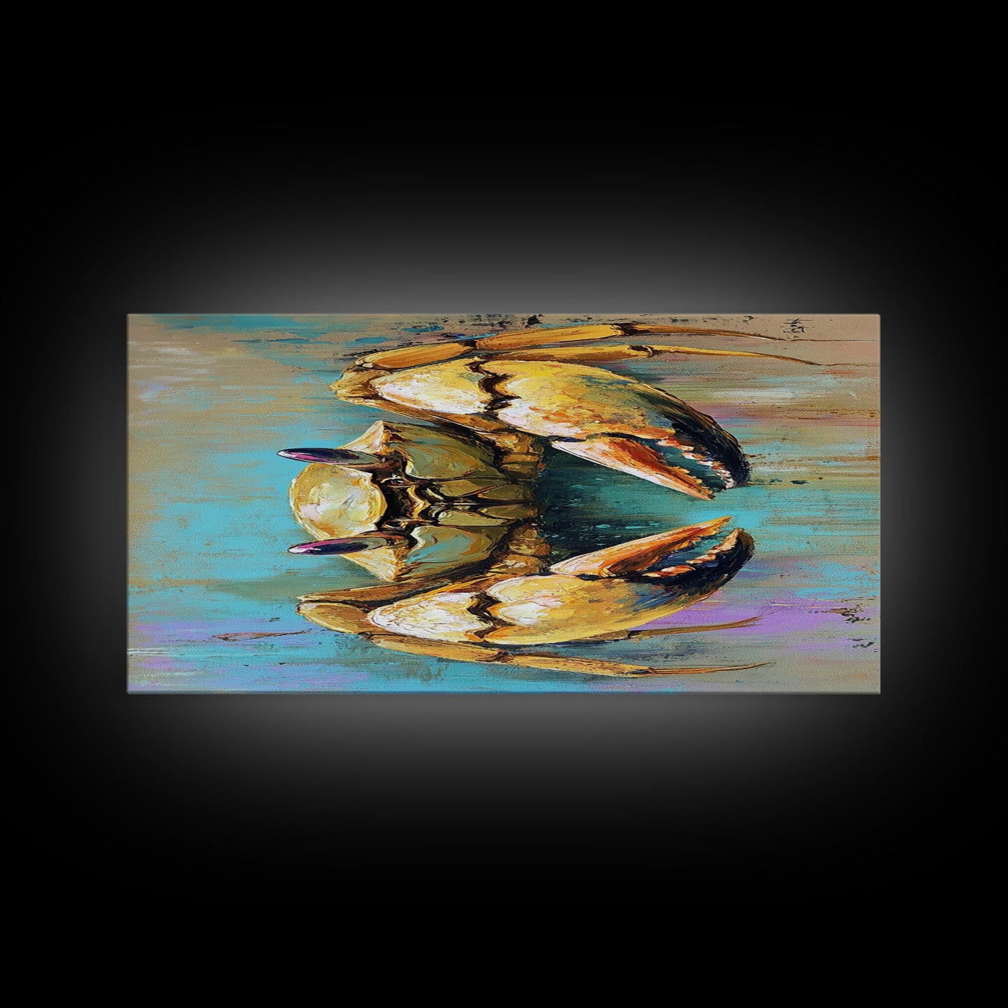 Krabbenbild, Küstendeko, Maritime Wandkunst, Rustikale Kunst, Gerahmter Leinwanddruck, Meereskunst, Strandhauskunst, Kunst mit Meeresmotiven