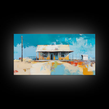 Desert House Art, Wandkunst im Südwest-Stil, rustikale Dekoration, Boho-Kunst, Bauernhauskunst, Küstenmalerei, gerahmter Leinwanddruck