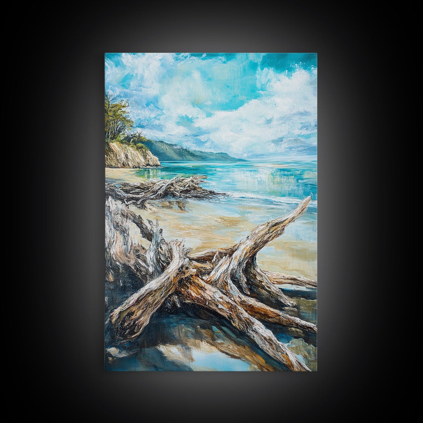 Beach, coastal painting, ocean painting, landscape painting, framed canvas print, lake Tahoe art, nautical wall art, beach house decor
