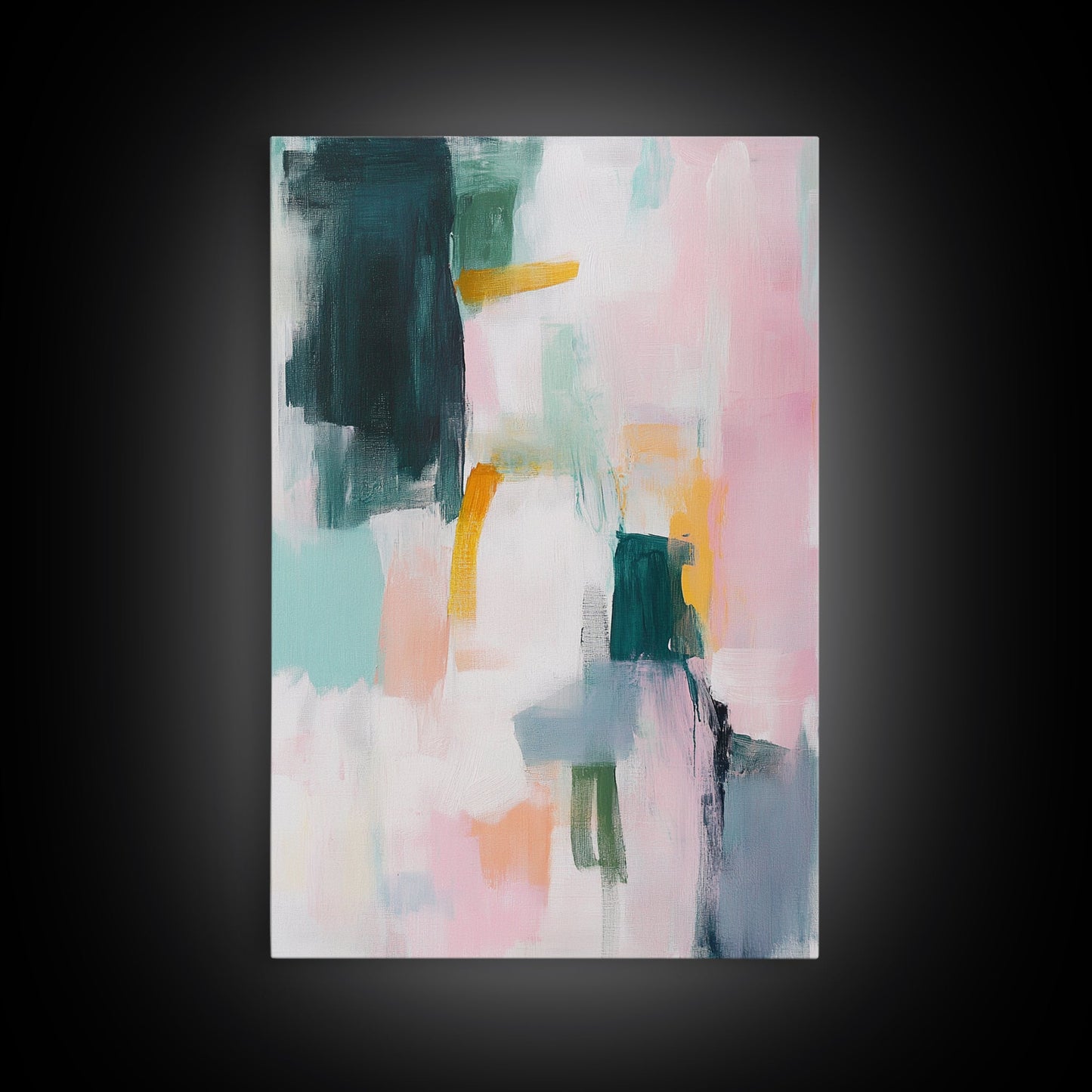 Abstract Art, Light Pink Wall Art, Pink Abstract Art, Minimalist Art, Modern Art Print, Canvas Print, Extra Wide Art, Boho Art