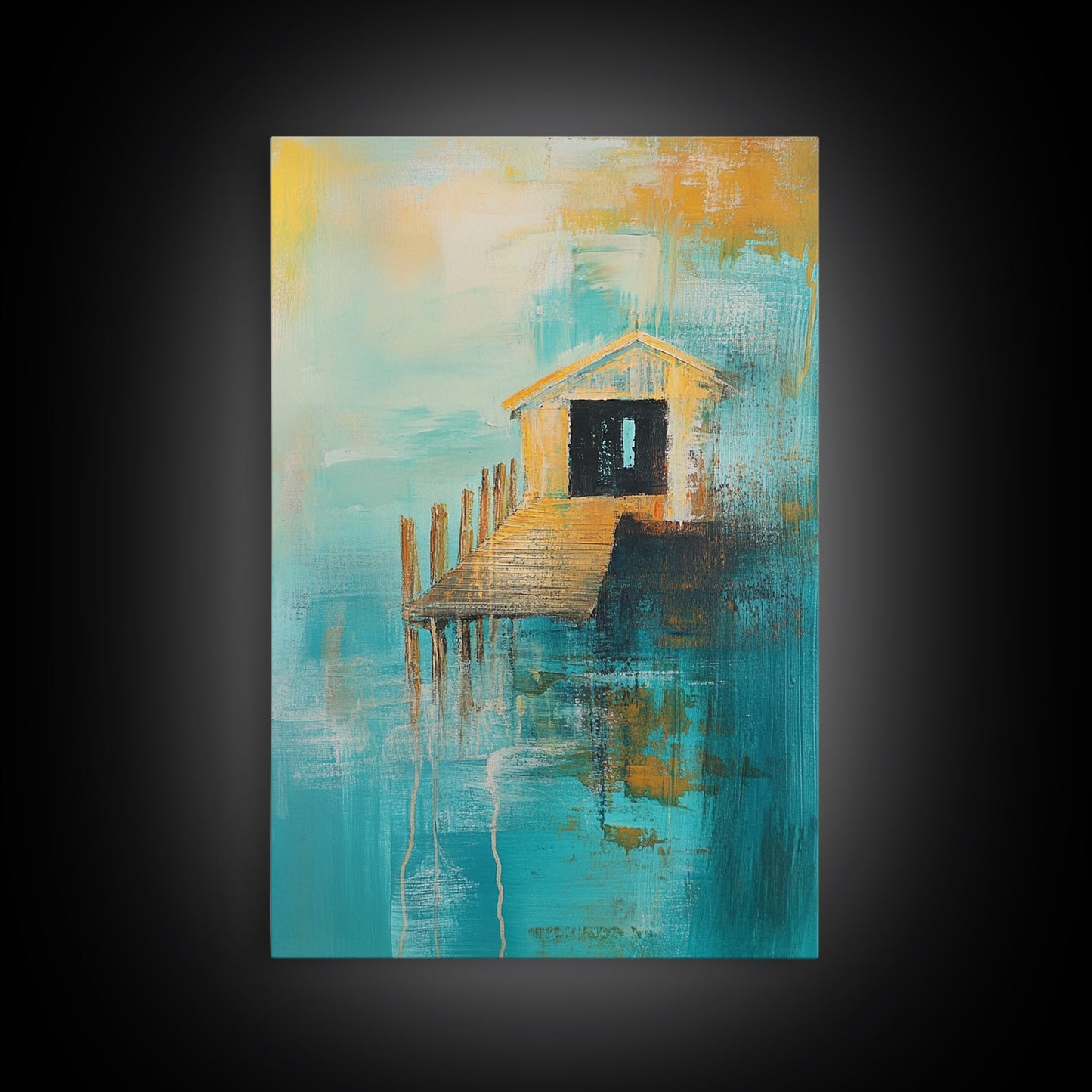 Fishing Shack, Nautical Painting, Coastal Wall Art, Rustic Wall Art, Ocean Art, Living Room Art, Canvas Print, Gift Idea