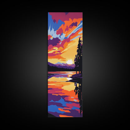 Sunrise Over Water, Majestic Landscape, Coastal Retreat, Relaxing Wall Art, Sunset Lover Gift, Framed Canvas Print, Bohemian Decor