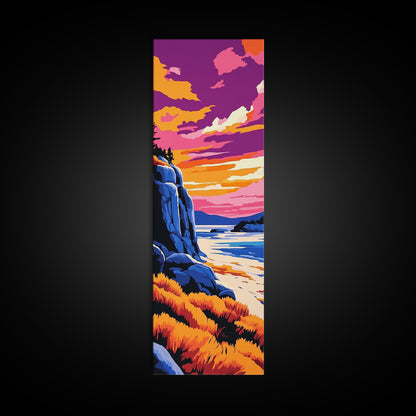 Ocean View, Sunset Sky, Coastal Art, Canvas Print, Living Room Wall Art, Nautical Art, Fall Colors, Bold Home Decor, Gift Idea