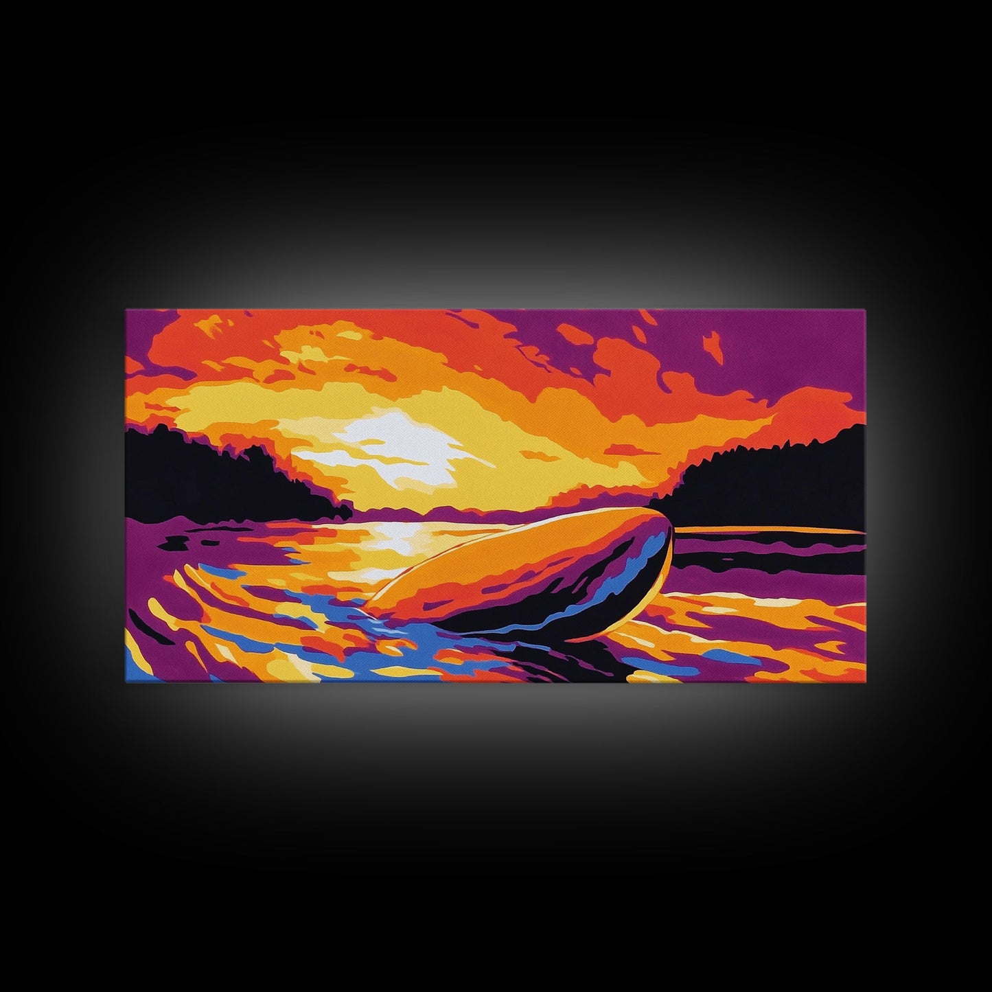 Whiskey Bottle, Sunset Reflection, Framed Canvas Print, Rustic Bar Art, Dramatic Home Art, Vibrant Wall Decor, Dining Room Wall Art