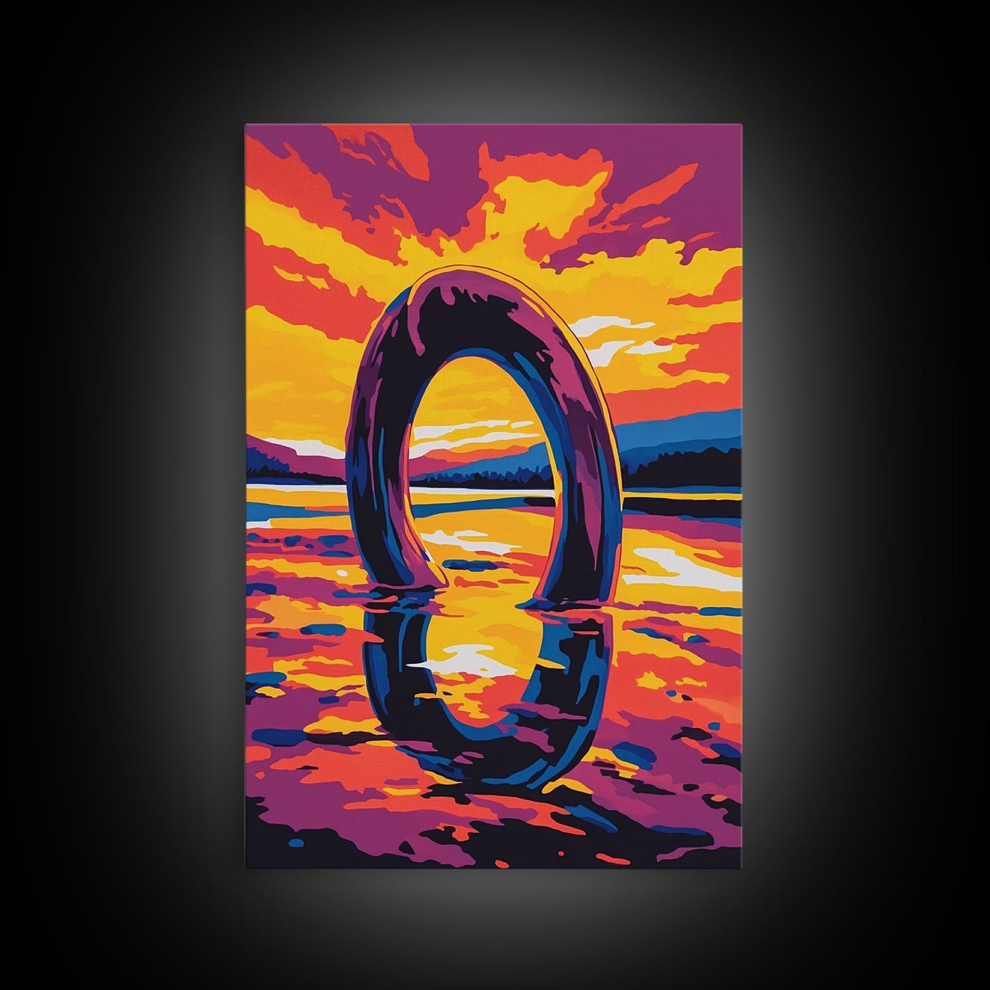 Surreal Loop, Dreamy Sunset, Fantasy Art, Abstract Landscape, Canvas Print, Unique Home Decor, Statement Wall Art, Modern