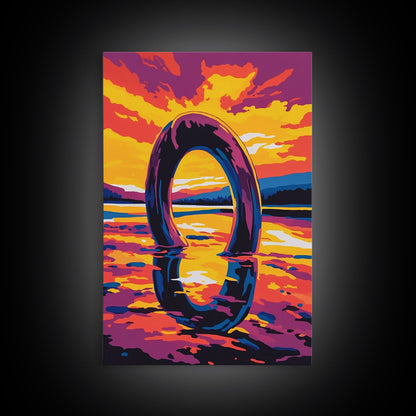Surreal Loop, Dreamy Sunset, Fantasy Art, Abstract Landscape, Canvas Print, Unique Home Decor, Statement Wall Art, Modern