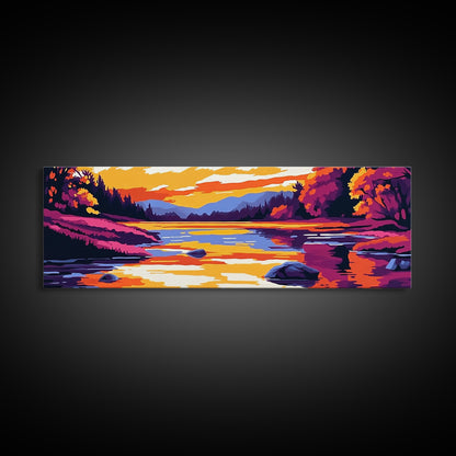 Cliffside Sunset, Dramatic Coast, Serene Waters, Canvas Print, Nature Wall Art, Vibrant Landscape, Boho Decor, Relaxing Atmosphere