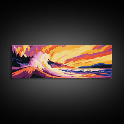 Ocean Wave, Surf Art, Coastal Home Decor, Beach Vibes, Framed Canvas Print, Tropical Wall Art, Modern Seascape, Large Wall Art