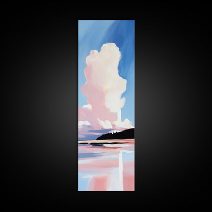 Sunset Clouds, Dreamy Sky, Soft Pastel, Aesthetic Landscape, Minimalist Art, Calm Atmosphere, Living Room, Canvas Print